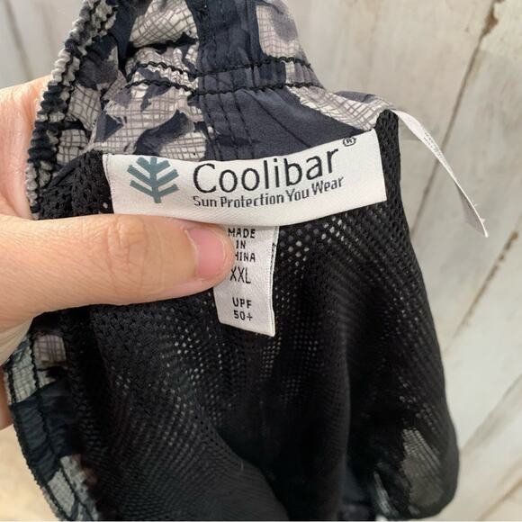 Coolibar Island Swim Trunks UPF 50+ Tropical Leaf Pattern Hawaiian Print - Picture 3 of 9